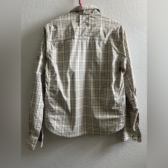 REI Men's Casual Button Down Shirt - White and Black Checkered - Picture 2 of 8